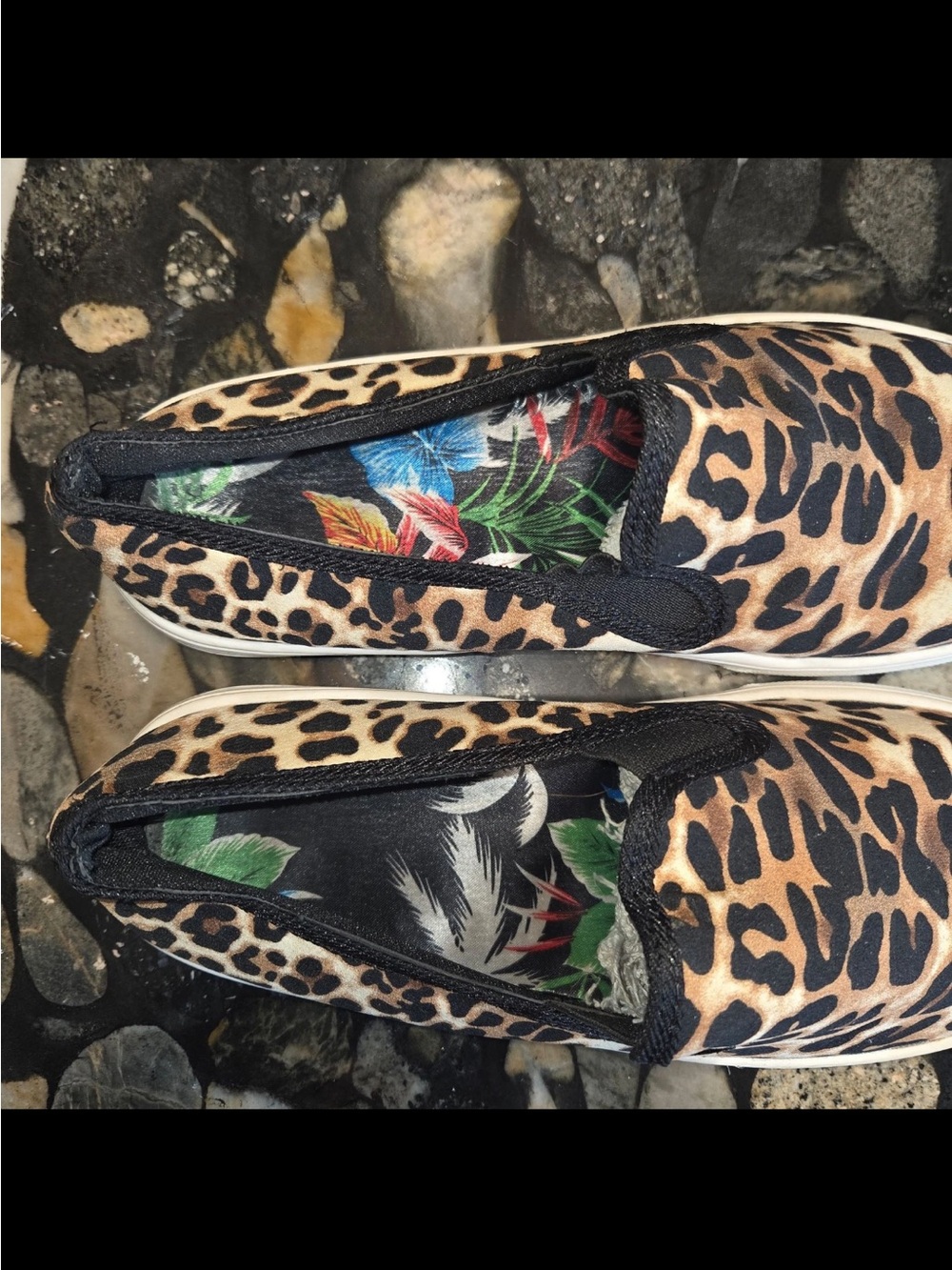 Women's Eccentric Leopard Print Slip On Sneakers Shoes US Size 9 EU Size 40 - Picture 7 of 7